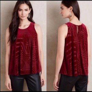 Sunday in Brooklyn Textured Velvet Swing Top - L